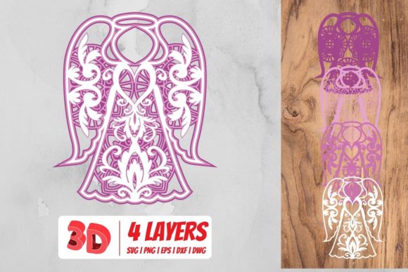 3D Angel Graphics for Crafts and Branding