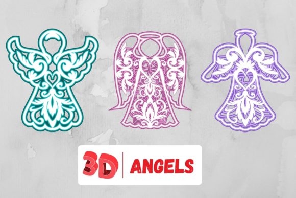 3D Angels SVG Bundle: Graphics for Crafts & Branding