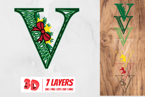3D Christmas Letter V: A Practical Review for Graphics and Crafts Sellers
