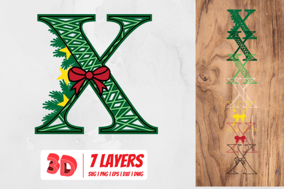 3D Christmas Letter X: Premium Graphics for Crafts