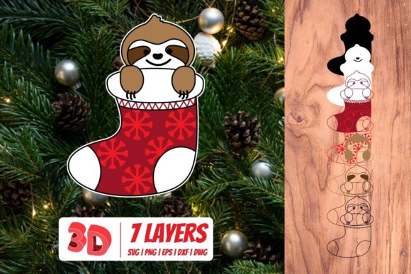 3D Christmas Sloth: A Designer's Review for Graphics and Crafts