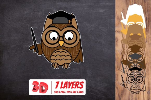 3D Owl Graphics for Crafts and Content Publishing