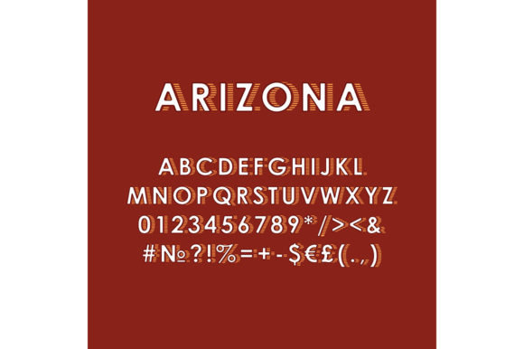 Arizona Vintage 3d Vector Alphabet Set for Graphics & Print Templates