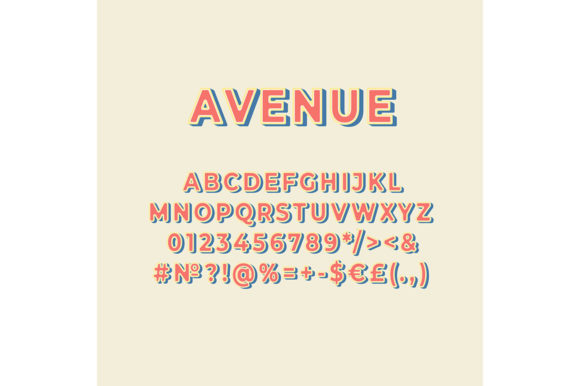 Avenue Vintage 3d Vector Alphabet Set for Graphics & Graphic Templates