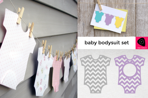 Baby Bodysuit Set Graphics for Crafts