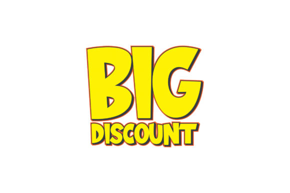 Big Discount 3D Text Design Vector Graphics for Editorial Templates