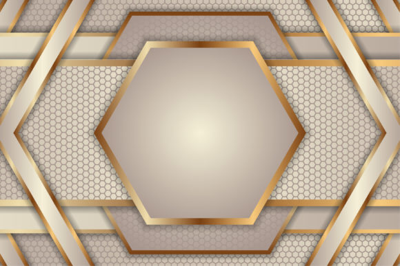 Brown Gold Hexagon Geometric Background Review