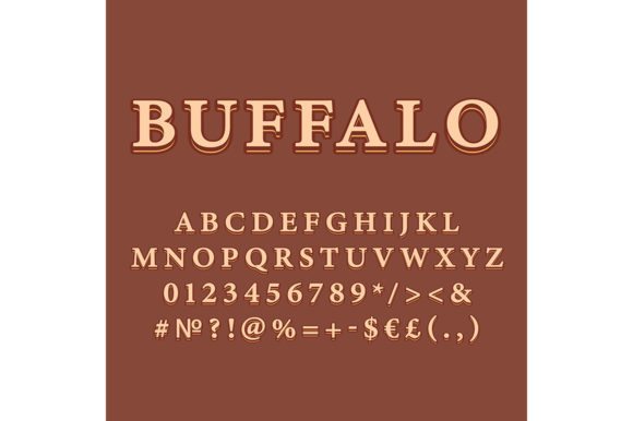 Buffalo Vintage 3d Vector Alphabet Set for Graphics and Print Templates