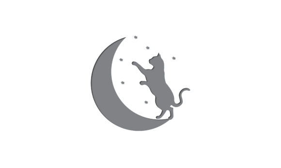 Cat Moon Paper Cut 3d Design Graphics for Crafts