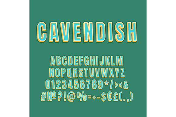 Cavendish Vintage 3d Vector Alphabet Set for Graphics & Print Templates