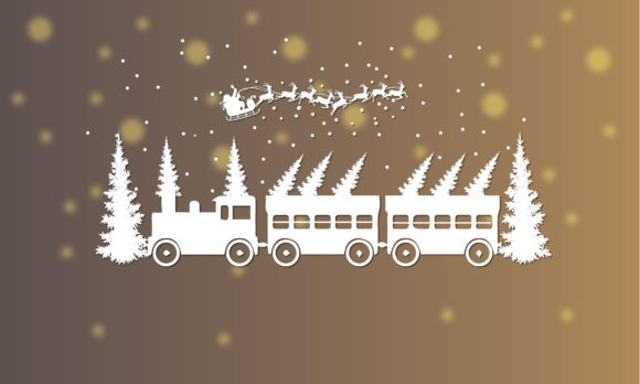 Christmas Train Papercut 3d Design Graphics and Crafts