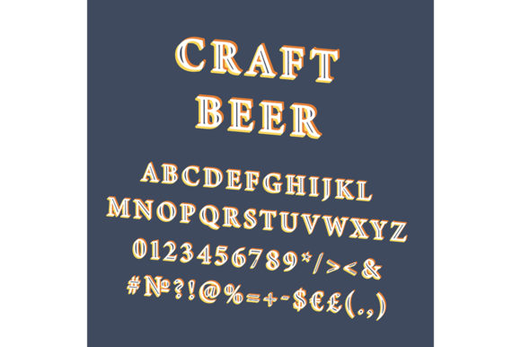 Craft Beer Vintage 3d Vector Alphabet for Graphics and Print Templates