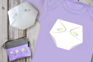 Diaper and Safety Pins Graphics for Crafts
