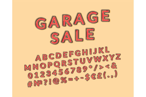 Garage Sale Header Vintage Alphabet Set Graphics and Print Templates