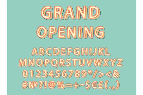 Grand Opening Header Vintage Alphabet Graphics and Print Templates