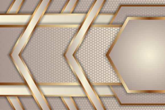 Hexagon Gold Brown Geometric Background for Graphics and Backgrounds