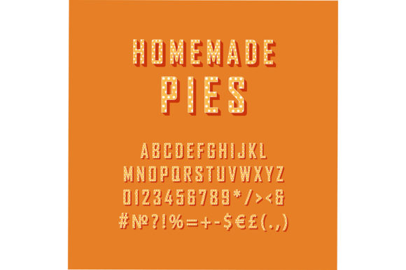 Homemade Pies Vintage 3d Vector Alphabet for Graphics