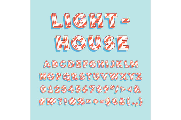 Lighthouse Vintage Vector Alphabet Set: Graphics and Print Templates Review