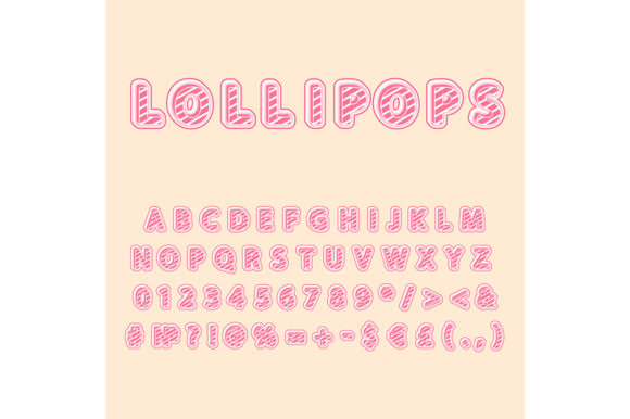 Lollipops Vintage 3d Vector Alphabet Set for Graphics and Graphic Templates