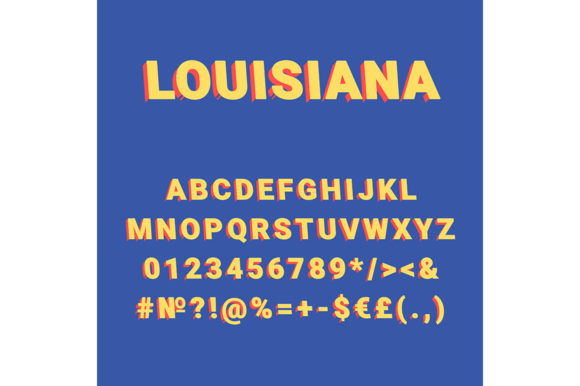 Louisiana Vintage 3d Vector Alphabet Set: Graphics & Print Templates for Makers