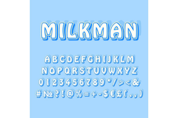 Milkman Vintage 3d Vector Alphabet Set for Graphics and Print Templates
