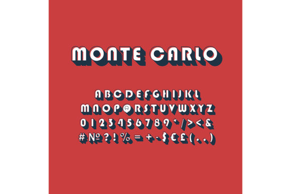 Monte Carlo Vintage Vector Alphabet Set Graphics and Print Templates