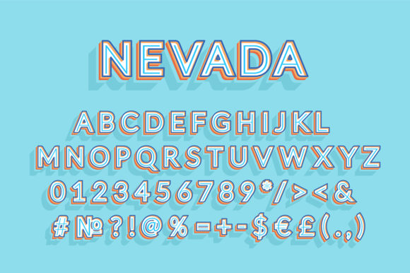 Nevada Header Vintage Alphabet Set Graphics and Print Templates