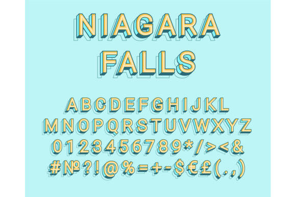Niagara Falls Header Vintage Alphabet Graphics and Print Templates