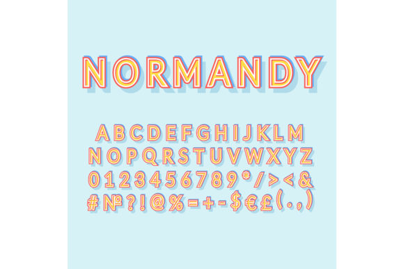 Normandy Vintage 3d Vector Alphabet Set for Graphics and Print Templates