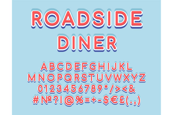 Roadside Diner Header Vintage Alphabet Graphics and Print Templates Review