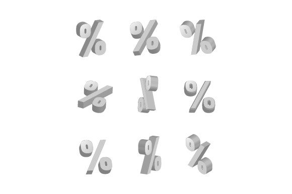 Set of Percentage 3d Design Collection Review